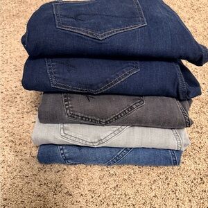 Mavi Men's Straight Jeans - Blue, Gray, Light Blue 5 pair bundle. All 36x32